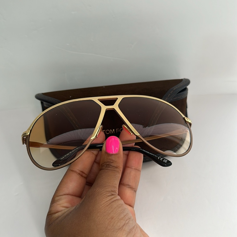 New Authentic Tom Ford Gold Gradient Xaier TF 1060 Aviator Sunglasses - Picture 13 of 15